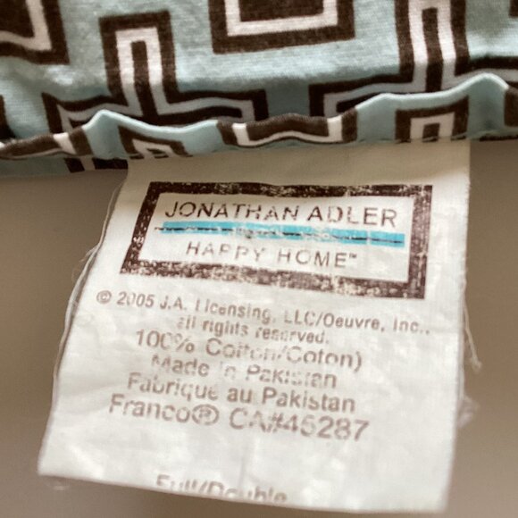 Jonathan Adler Flat + Fitted Bed Sheet Set Cotton Bedding Size Full Double - Picture 4 of 4